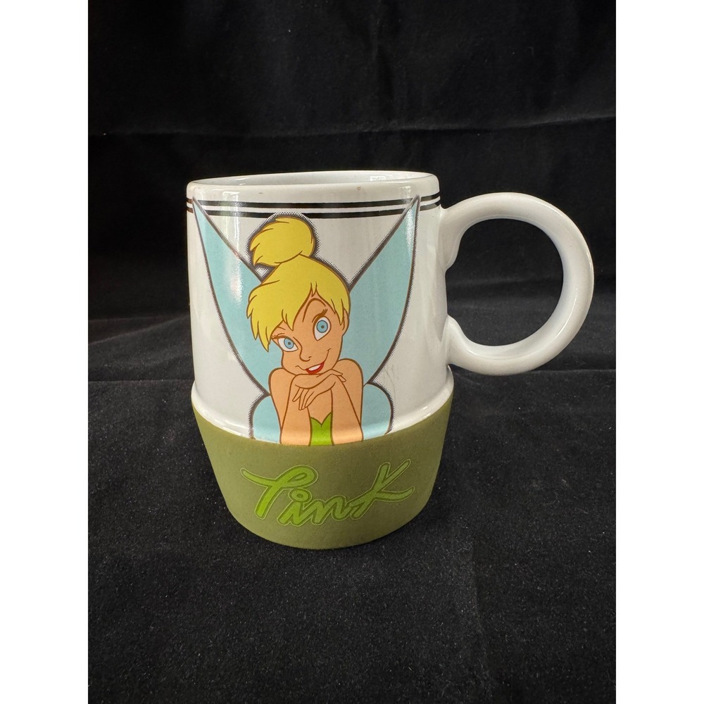 Disney Tinkerbell Mug Green Base‎ Ceramic Drinkware Large 24 Ounce